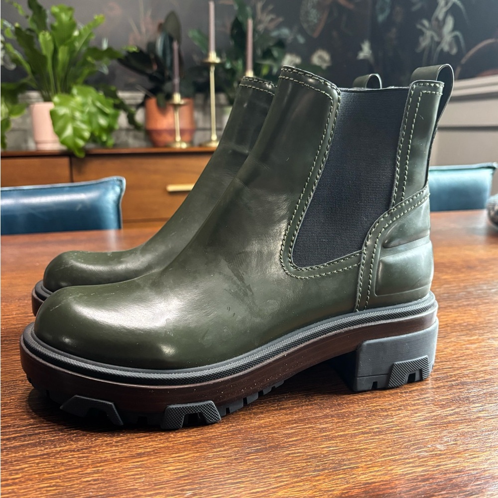 Unworn Rag & Bone Dark Green Chelsea Boots